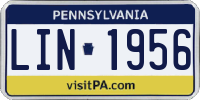 PA license plate LIN1956