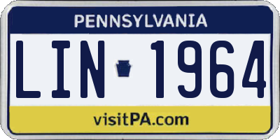 PA license plate LIN1964