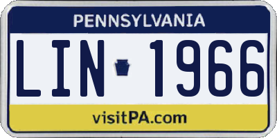 PA license plate LIN1966