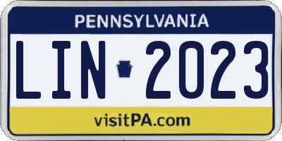 PA license plate LIN2023