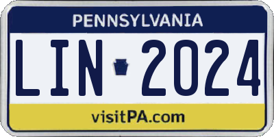 PA license plate LIN2024