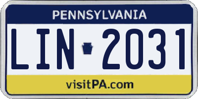 PA license plate LIN2031