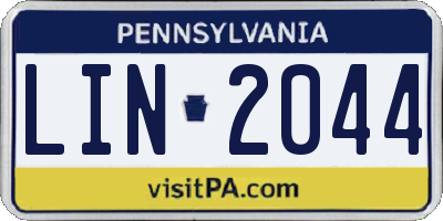 PA license plate LIN2044