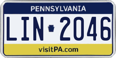 PA license plate LIN2046