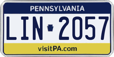 PA license plate LIN2057