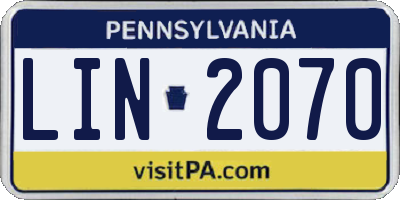 PA license plate LIN2070