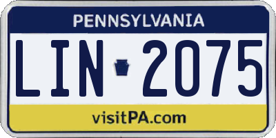 PA license plate LIN2075