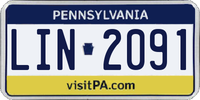 PA license plate LIN2091