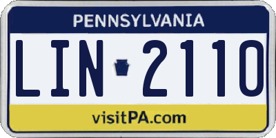 PA license plate LIN2110