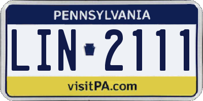 PA license plate LIN2111