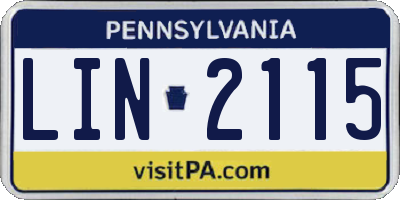 PA license plate LIN2115