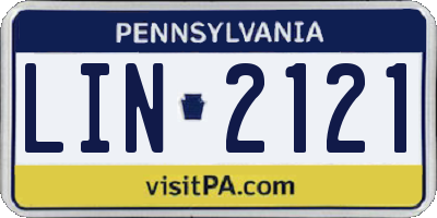 PA license plate LIN2121