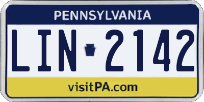 PA license plate LIN2142