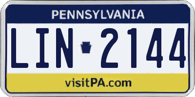 PA license plate LIN2144