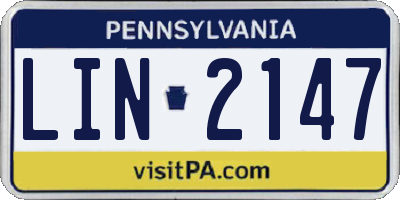 PA license plate LIN2147