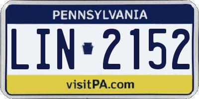 PA license plate LIN2152