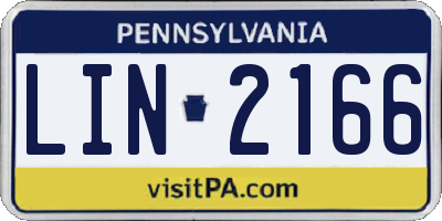 PA license plate LIN2166