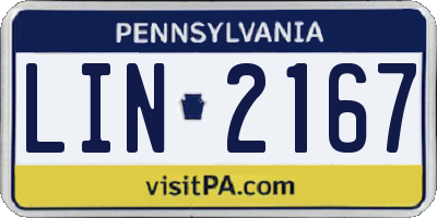 PA license plate LIN2167