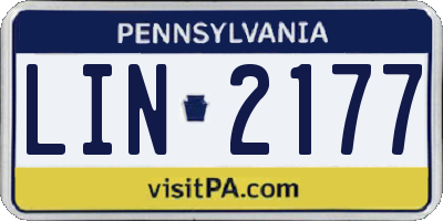 PA license plate LIN2177