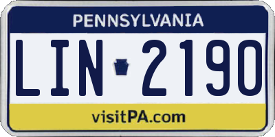 PA license plate LIN2190