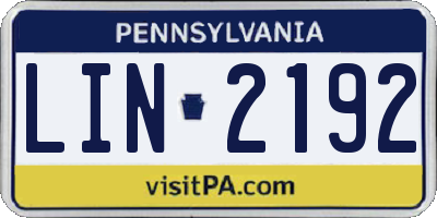 PA license plate LIN2192