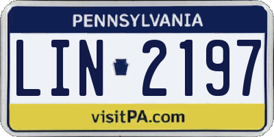 PA license plate LIN2197