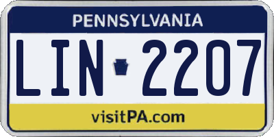 PA license plate LIN2207
