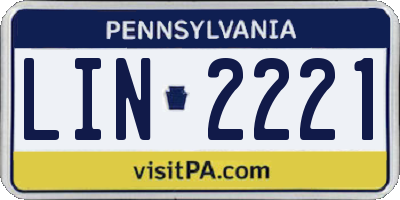 PA license plate LIN2221