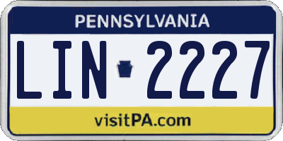 PA license plate LIN2227