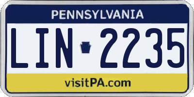 PA license plate LIN2235