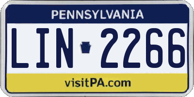 PA license plate LIN2266
