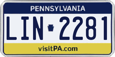 PA license plate LIN2281