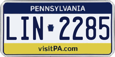 PA license plate LIN2285