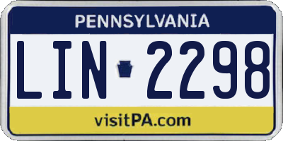 PA license plate LIN2298