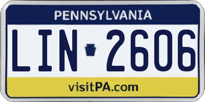 PA license plate LIN2606