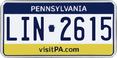 PA license plate LIN2615