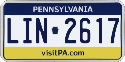 PA license plate LIN2617