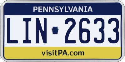 PA license plate LIN2633