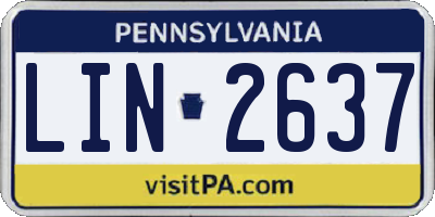 PA license plate LIN2637