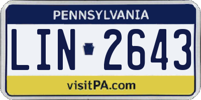 PA license plate LIN2643
