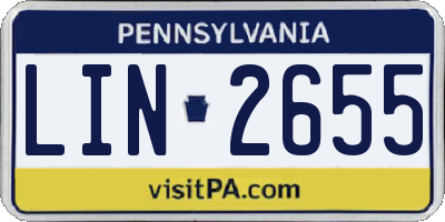 PA license plate LIN2655