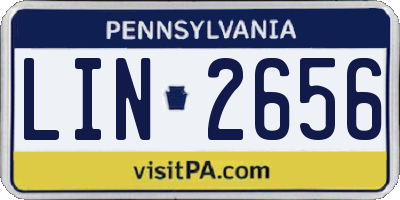 PA license plate LIN2656