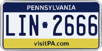 PA license plate LIN2666