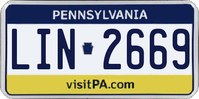PA license plate LIN2669