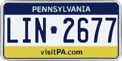 PA license plate LIN2677