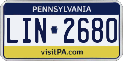 PA license plate LIN2680