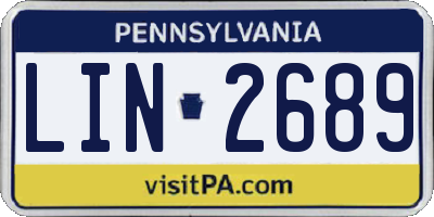 PA license plate LIN2689