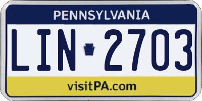 PA license plate LIN2703