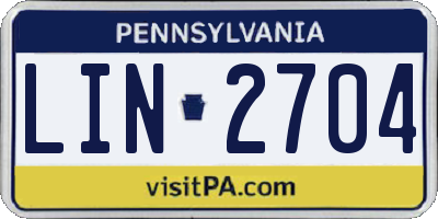 PA license plate LIN2704