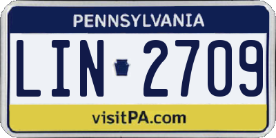 PA license plate LIN2709
